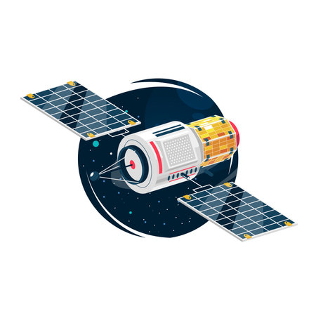 satellite icon. Isometric illustration of satellite vector icon for webのイラスト素材