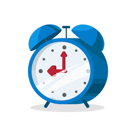 alarm clock icon. Flat illustration of alarm clock icon for web designのイラスト素材
