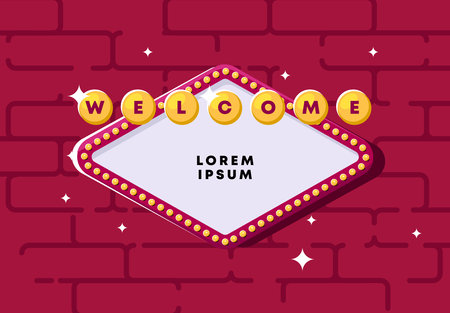 welcome to london label with retro light bulb vector illustration designのイラスト素材
