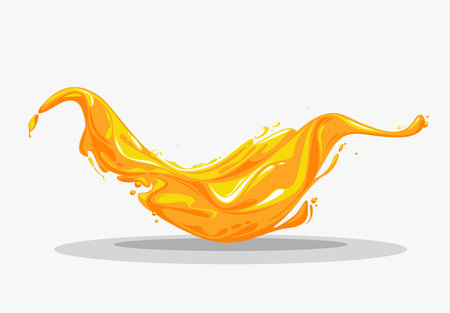 Orange liquid splash isolated on white background. vector illustration. Eps 10のイラスト素材