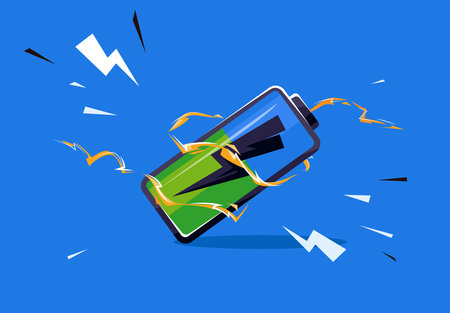 battery power energy with splashes and arrows vector illustration desingのイラスト素材