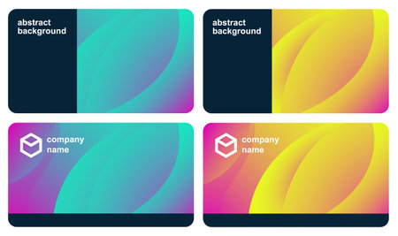 Set of business card templates with abstract gradients. vector illustration.のイラスト素材
