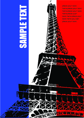Cover for brochure with France image and flagのイラスト素材