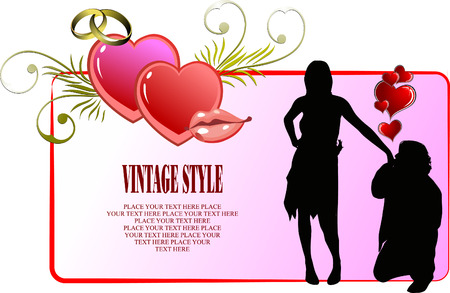 Valentine`s Day  Greeting Card with kiss. Vector illustrationのイラスト素材