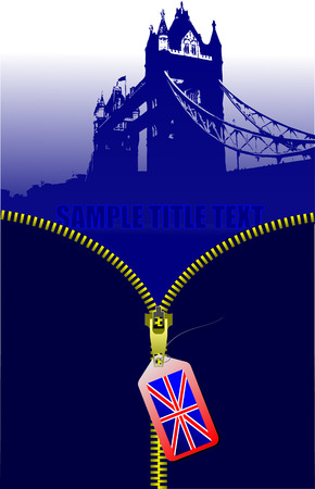 Zipper open Britain image. Vector illustrationのイラスト素材