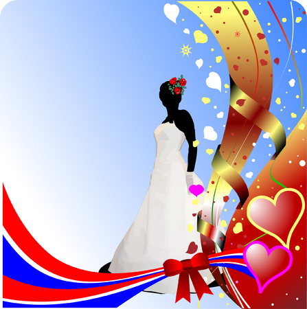 Wedding or Valentine`s Day  Greeting Card. Vector illustration. Invitation cardのイラスト素材