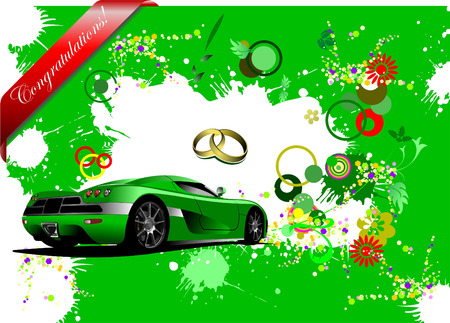 Greeting  wedding card and congratulations. Vector illustrationのイラスト素材