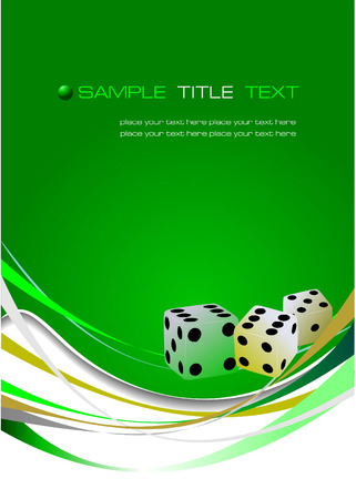 Green  abstract background with dice image. Vector illustrationのイラスト素材