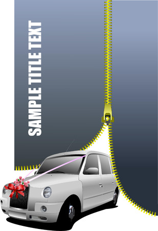 Zipper open wedding car. Vector illustrationのイラスト素材