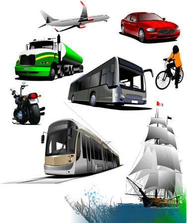 All kinds of transport. Vector illustrationのイラスト素材