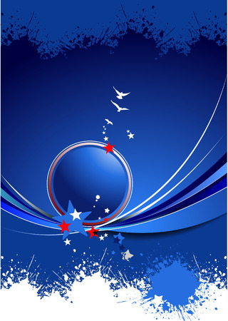 Blue abstract background with stars image. Vector illustrationのイラスト素材