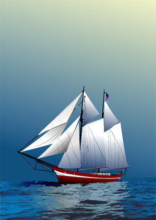 Cover for brochure with old sailing vesselのイラスト素材