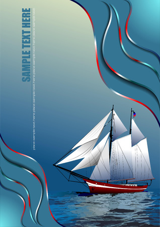 Cover for brochure with old sailing vesselのイラスト素材