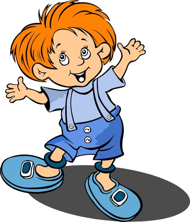 Red-haired funny little boyのイラスト素材