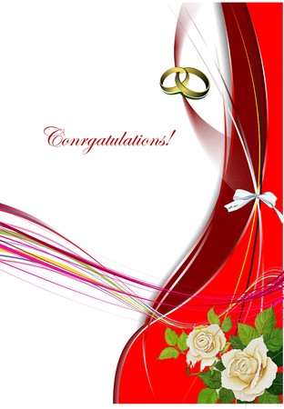 Greeting Wedding card with rose`s bunch. のイラスト素材