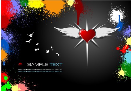 Black grunge blot festival  background. Vector illustration. Invitation cardのイラスト素材