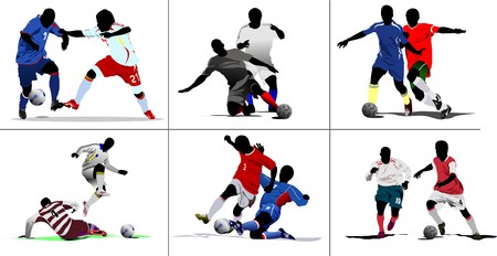 Six Soccer episodes. Colored Vector illustration for designersのイラスト素材