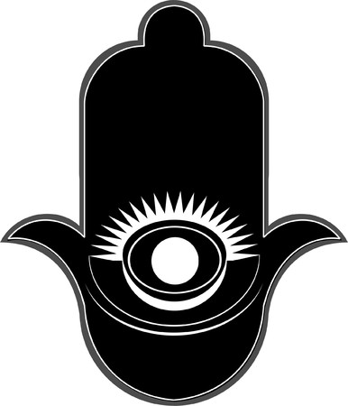 Jewish Palm Icon. Hamsa.   illustrationのイラスト素材