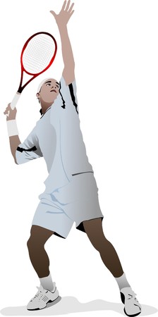 Tennis player. Colored   illustration for designersのイラスト素材