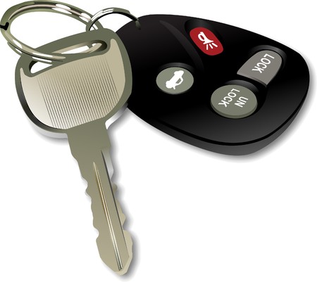Car key with remote control isolated over white background のイラスト素材