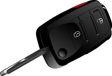Car key with remote control isolated over white background のイラスト素材
