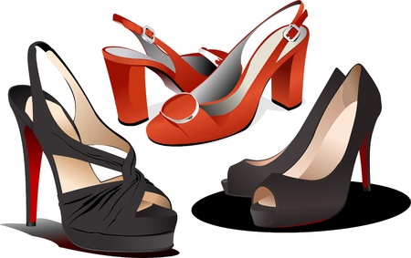 Fashion woman shoes. Vector illustrationのイラスト素材