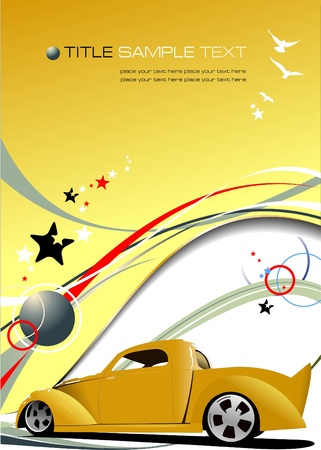 Yellow  business background with pick-up  image. Vector illustrationのイラスト素材