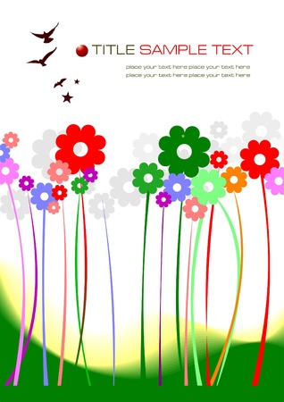 Abstract flowers forest. Vector illustrationのイラスト素材