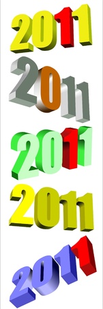 Set of 2011 calendar year icon symbol for use in print, on websites, or in advertising materials. のイラスト素材