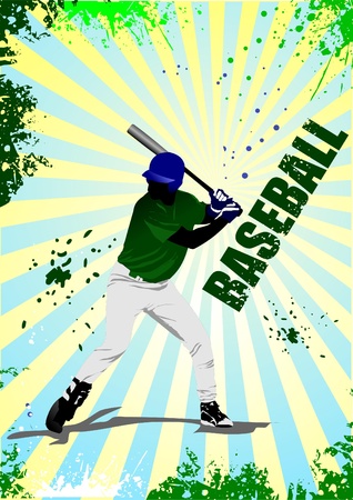 Baseball player poster. のイラスト素材