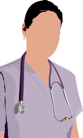 Medical doctor with stethoscope.のイラスト素材