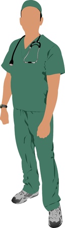 Medical doctor with stethoscope.のイラスト素材
