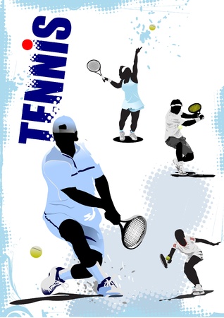Tennis player poster. のイラスト素材