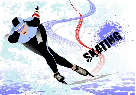 Poster Speed skatingのイラスト素材