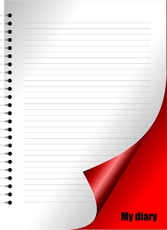 Dairy page with curl corner. Vector illustrationのイラスト素材