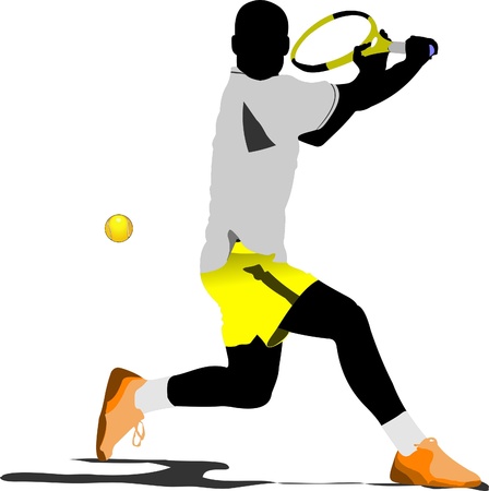 Tennis player. Colored Vector illustration for designersのイラスト素材