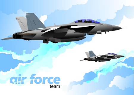 Air force team. Vector illustrationのイラスト素材