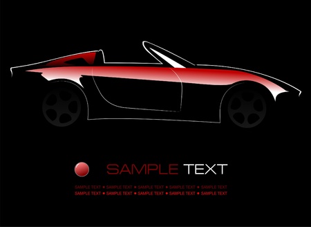White silhouette of car on black background. Vector illustrationのイラスト素材