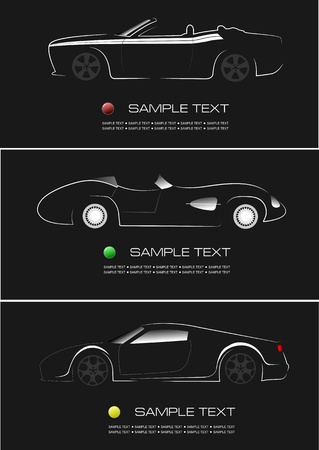 White silhouette of car sedan on black background. Vector illustrationのイラスト素材
