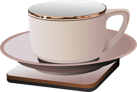 Pink cup of coffee. Vector illustrationのイラスト素材