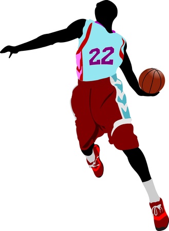 Basketball player. Vector illustrationのイラスト素材
