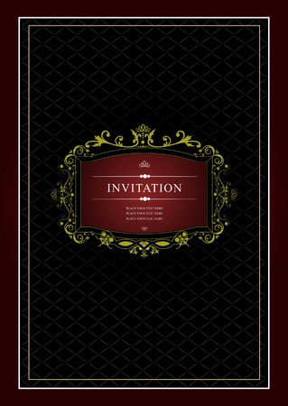 Invitation vintage card. Wedding or Valentine`s Day. Vector illustrationのイラスト素材