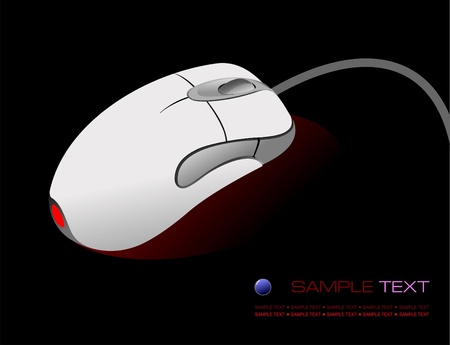 Computer mouse on black background. Vector illustrationのイラスト素材