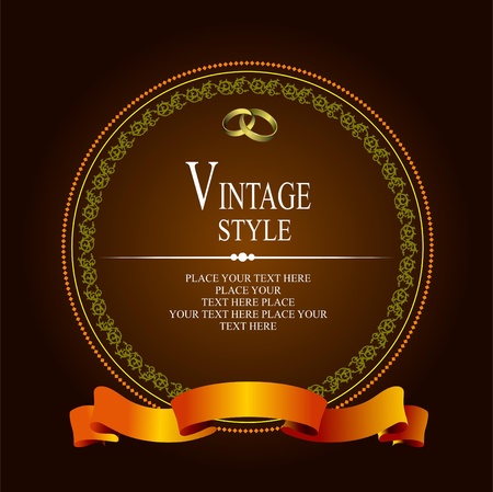 Wedding or Valentine`s day vintage style card. Vector illustrationvのイラスト素材