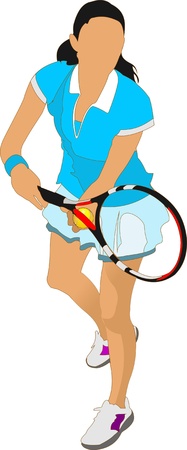 Tennis player. Colored Vector illustration for designersのイラスト素材
