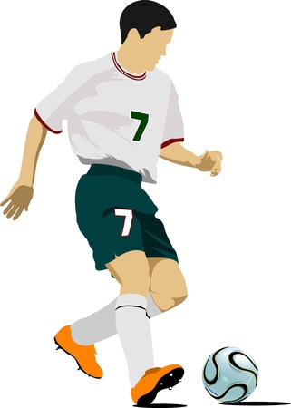 Soccer players. Colored Vector illustration for designersのイラスト素材