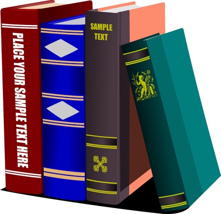 Library shelf book. Vector illustrationのイラスト素材