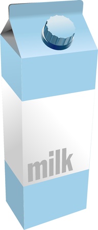 Dairy produces collection in carton box. Milk. Vectorのイラスト素材