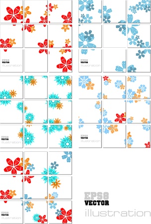 Vector Illustration geometrical mosaic pattern in blue-red tonesのイラスト素材