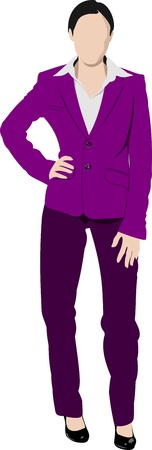 Business woman. Colored  illustration